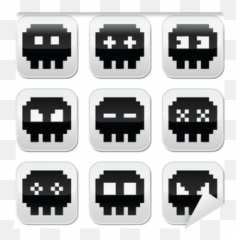 Wall Mural Pixelated 8bit Skull Vector Icons Set - PIXERSHK Do You Call The 9 Dots png