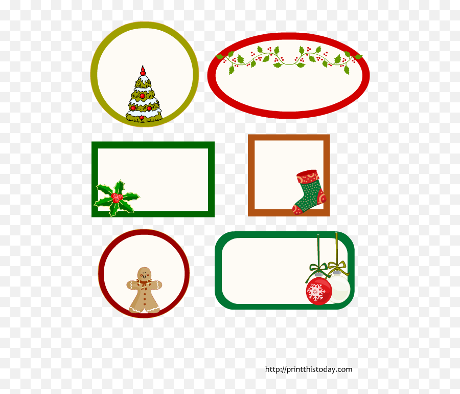 Christmas Labels For Jars Clipart - Christmas Labels For Jars Png,Labels Png