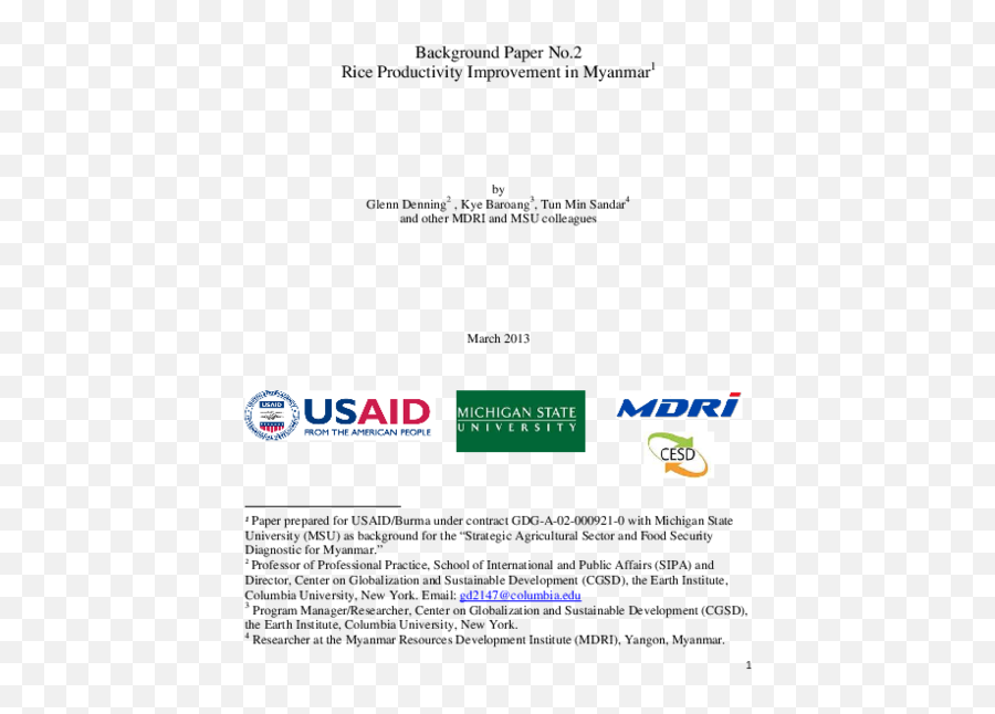 Pdf Background Paper No2 Rice Productivity Improvement In - Usaid Png,Rice Transparent Background