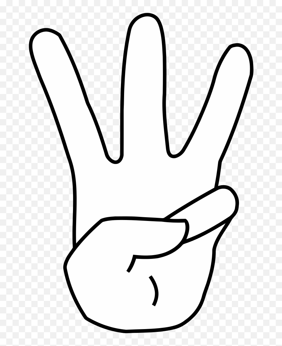 Filehand 3svg - Wikimedia Commons 3 Finger Hand Clip Art Png,Number 3 Png