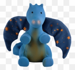 Midnight Dragon - Organic Natural Rubber Rattle with Crinkle Wings Toy png
