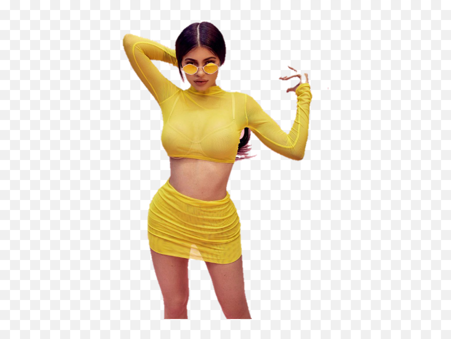 Kylie Jenner Yellow Outfit Clipart - Kylie Jenner Png,Kylie Jenner Transparent