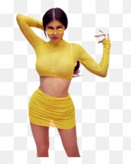 Kylie Jenner Yellow Outfit Clipart - Png