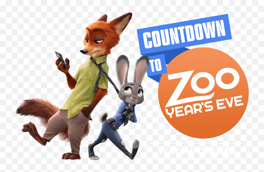 Download Countdown To Zoo Yearu0027s Eve - Bunny And Fox Conejo Y Un Zorro Png,Zootopia Png