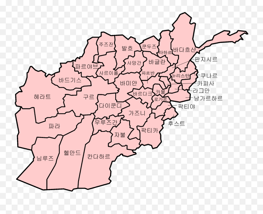 Afghanistan Provinces Korean - Afghanistan Map With Provinces Name Png,Korean Png