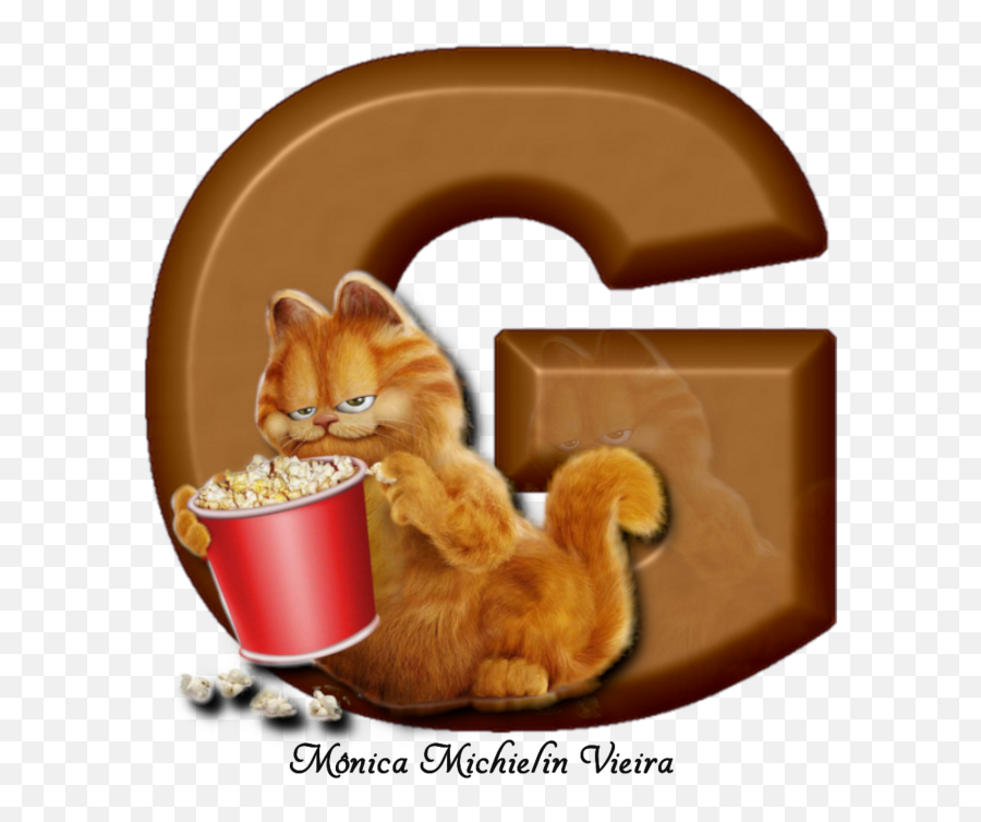 Monica Michielin Alfabetos Alfabeto Garfield Com Pipoca Png - Garfield,Garfield Png