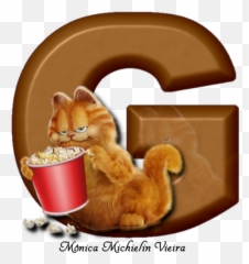 Monica Michielin Alfabetos Alfabeto Garfield Com Pipoca Png - Garfield,Garfield Png