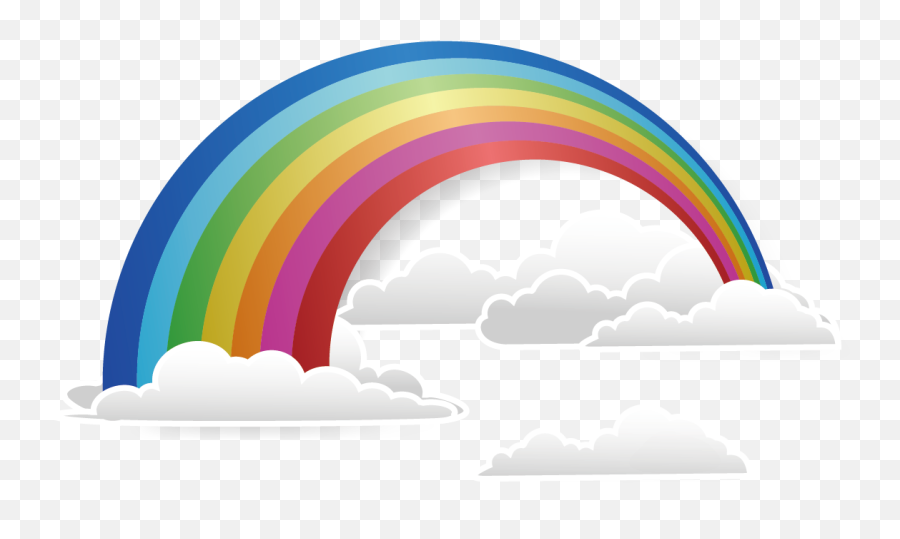 Rainbow Vector Png Transparent - Rainbow And Clouds,Rainbow Vector Png