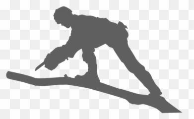 Man Cutting Branch Chainsaw Silhouette - Transparent Png Man With Chainsaw Silhouette,Chainsaw Png