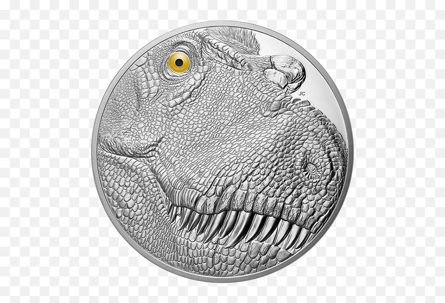 A Fierce Gaze Tyrannosaurus Rex - Mintage 400 2018 Dinosaur Coin One Kilogram Png,Tyrannosaurus Png