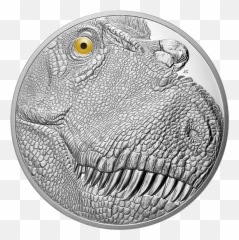 A Fierce Gaze Tyrannosaurus Rex - Mintage 400 2018 Dinosaur Coin One Kilogram Png,Tyrannosaurus Png
