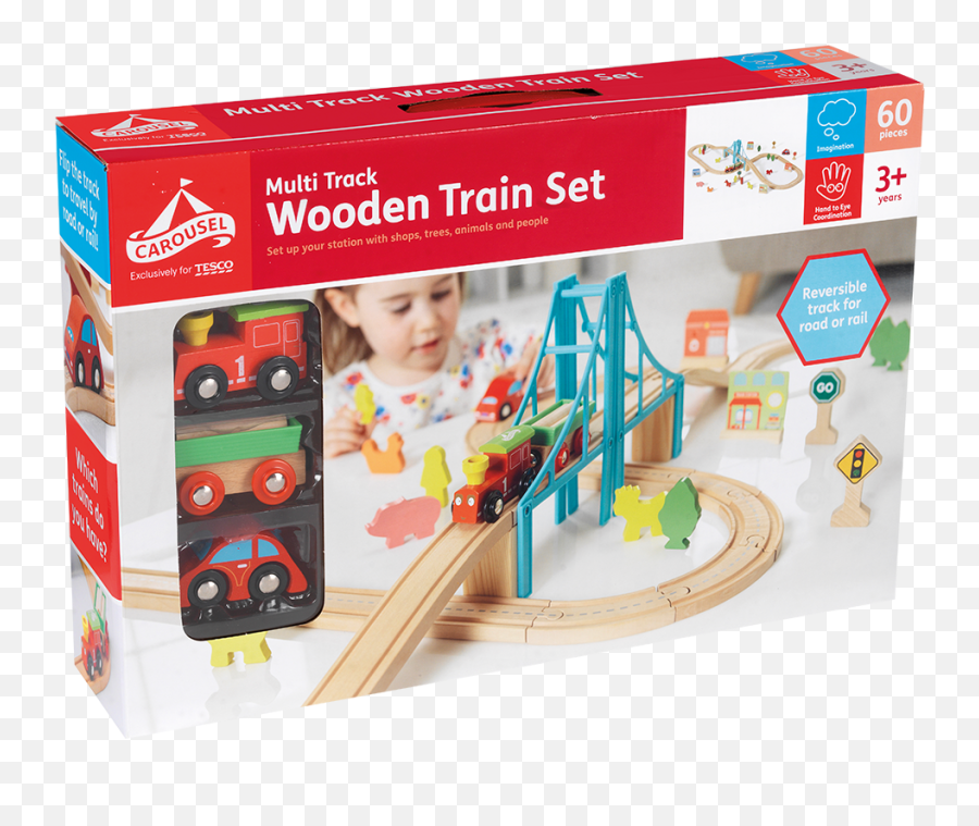 Png - Wooden Train Set 60 Pieces Carousel,Toy Train Png