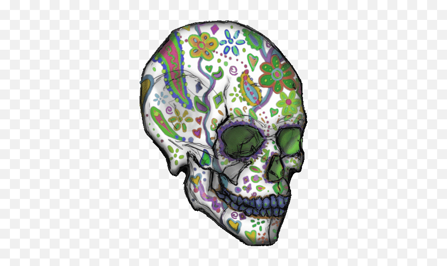 Pin - Day Of The Dead Sugar Skull Gif Png,Skeleton Gif Transparent