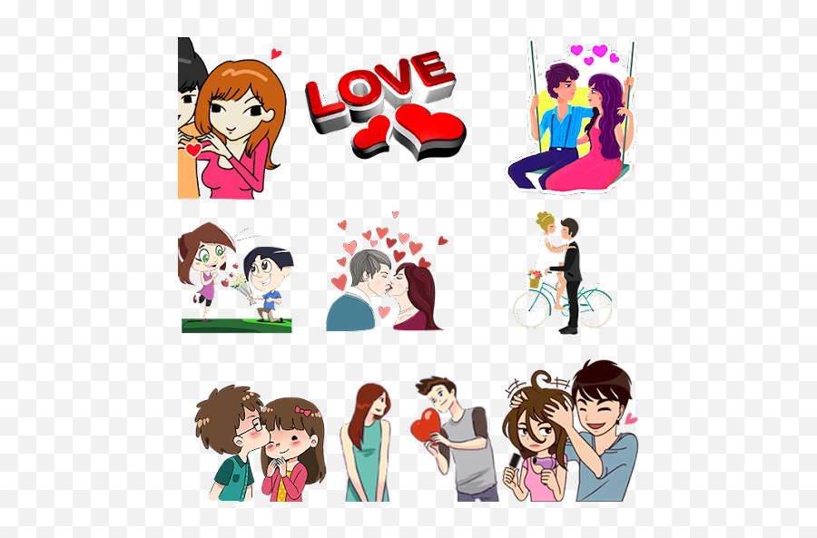 Download Couple Love Romance Sticker Wastickerapps Lovely - Romantic Cute Sticker Love Png,Icon Lucu Android