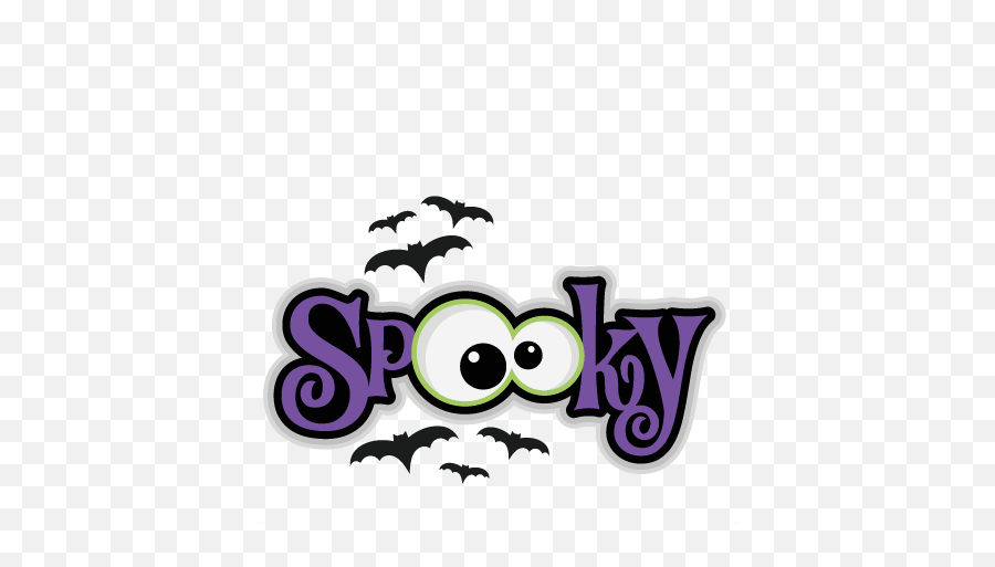 Scrapbook Title Svg Cutting Files Bat - Halloween Clipart Spooky Png,Spooky Png