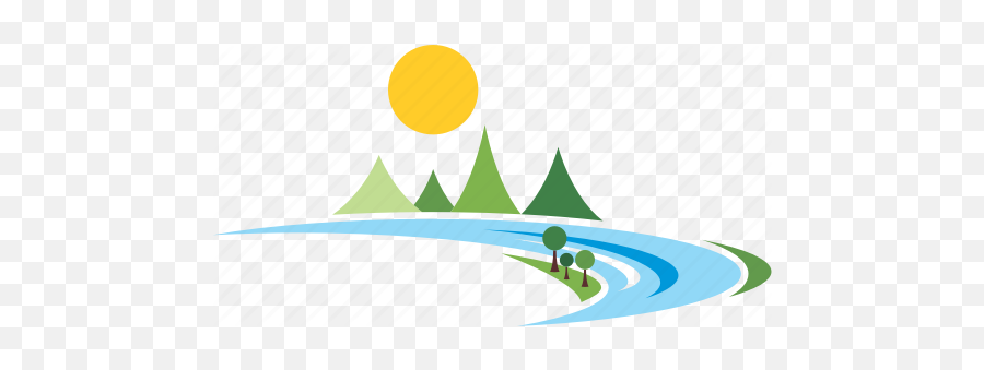 Landscape Logo Mountains River Icon - Graphic Design Png,Mountains Logo
