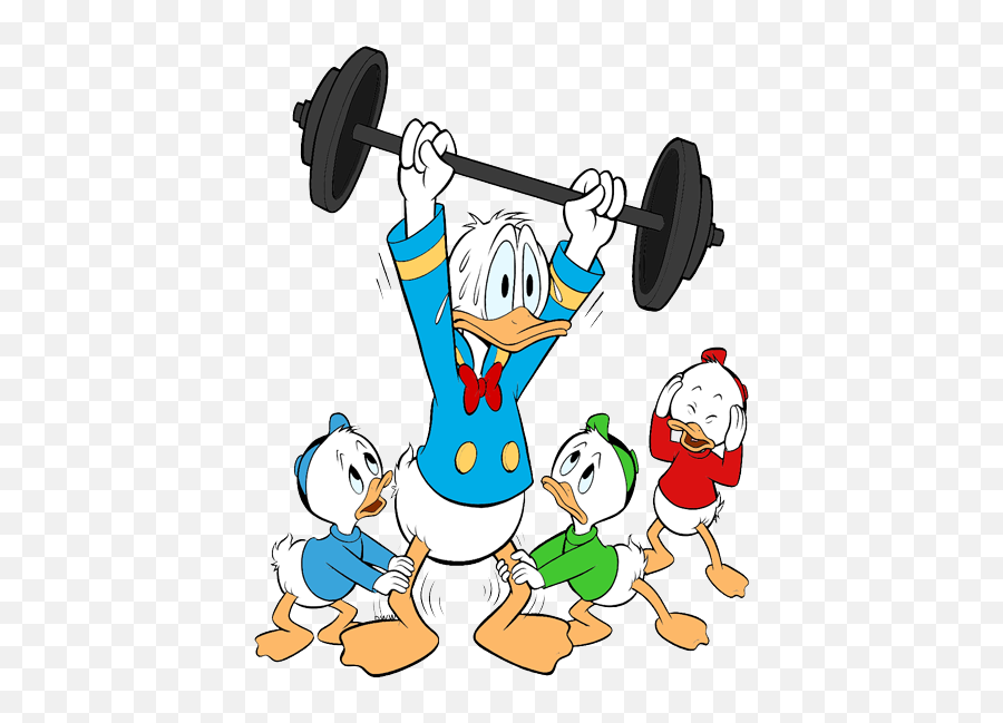 Download Goofy Pluto Donald Duck Lifting Weights - Disney Weight Lifting Clipart Png,Weights Transparent