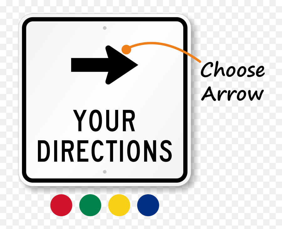 Custom Directional Arrow Sign Sku K2 - 3229 Vintage Street Signs Directions And Instructions Png,Arrow Sign Png