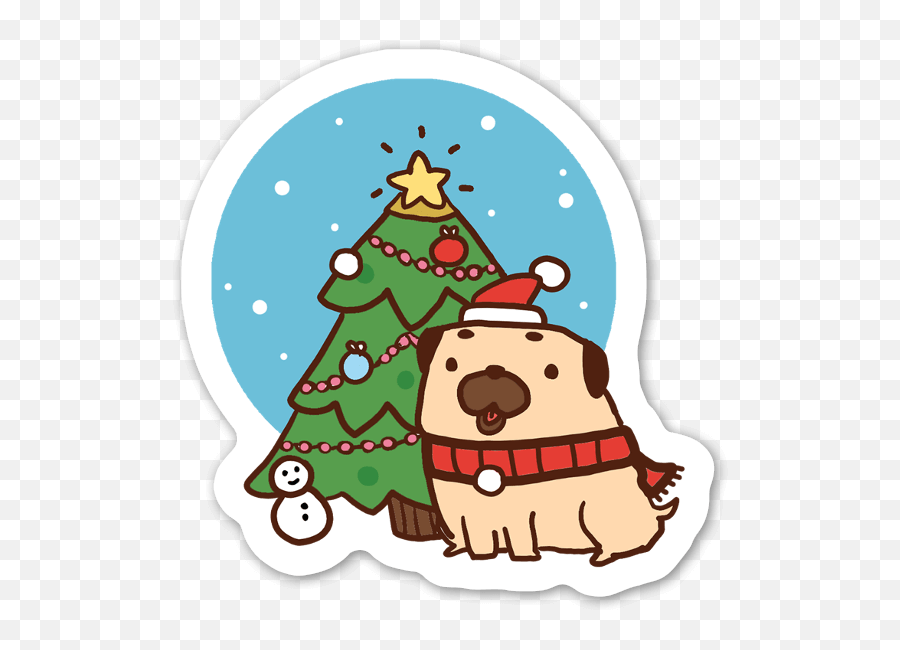 Christmas Pug - Stickerapp Pug Navidad Png,Pug Png
