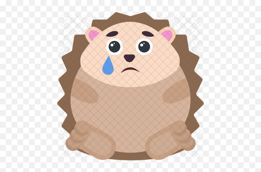 Sad Hedgehog Icon Of Flat Style - Sad Cartoon Animal Png,Hedgehog Png