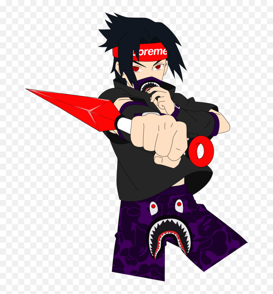 Download Hd Hypebeast Naruto Search Result Cliparts For - Fond D Écran Sasuke Supreme Png,Hypebeast Png