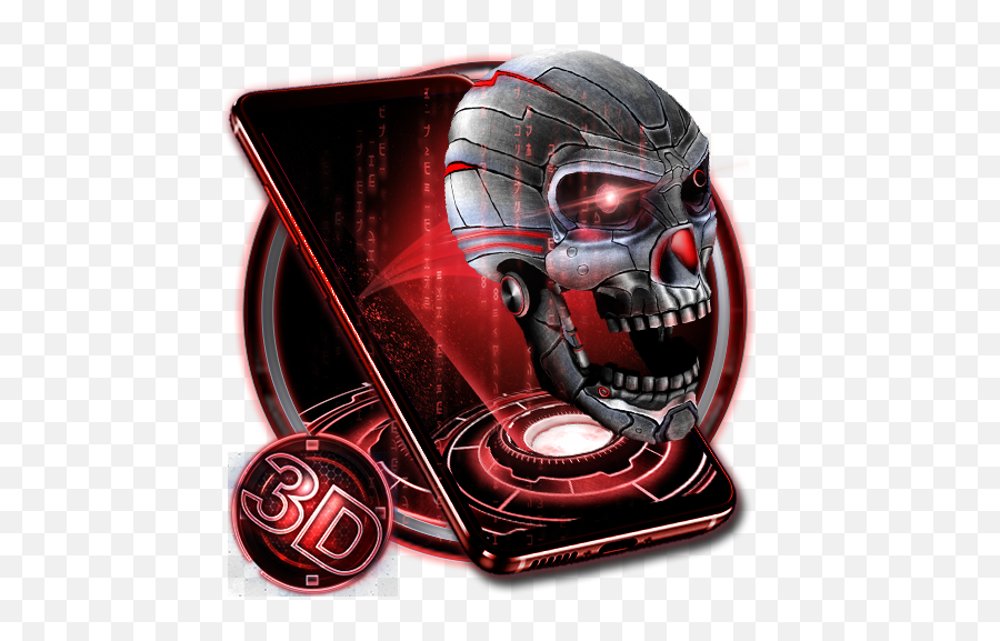 3d Skull Neon Tech Theme - Apps On Google Play Illustration Png,3d Skull Png