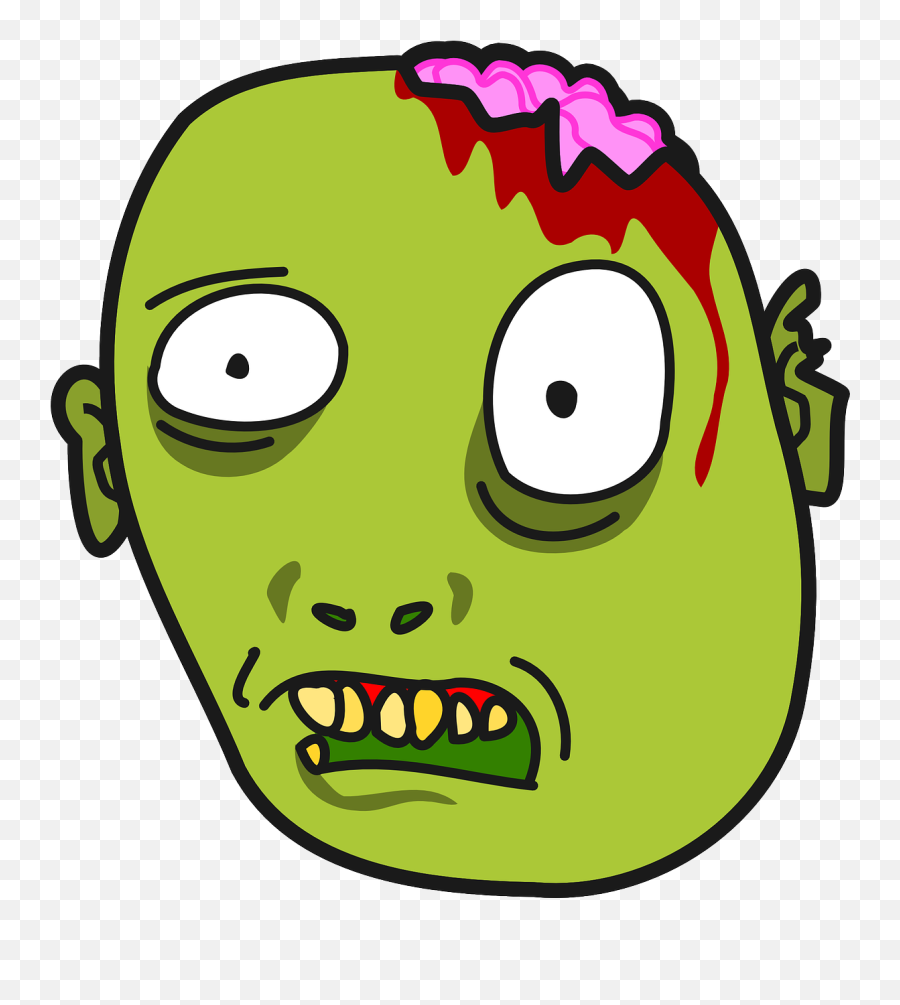 Monster Face Png - Cartoon Zombie Face Png 104817 Vippng Cartoon Zombie Head Transparent,Cartoon Face Png