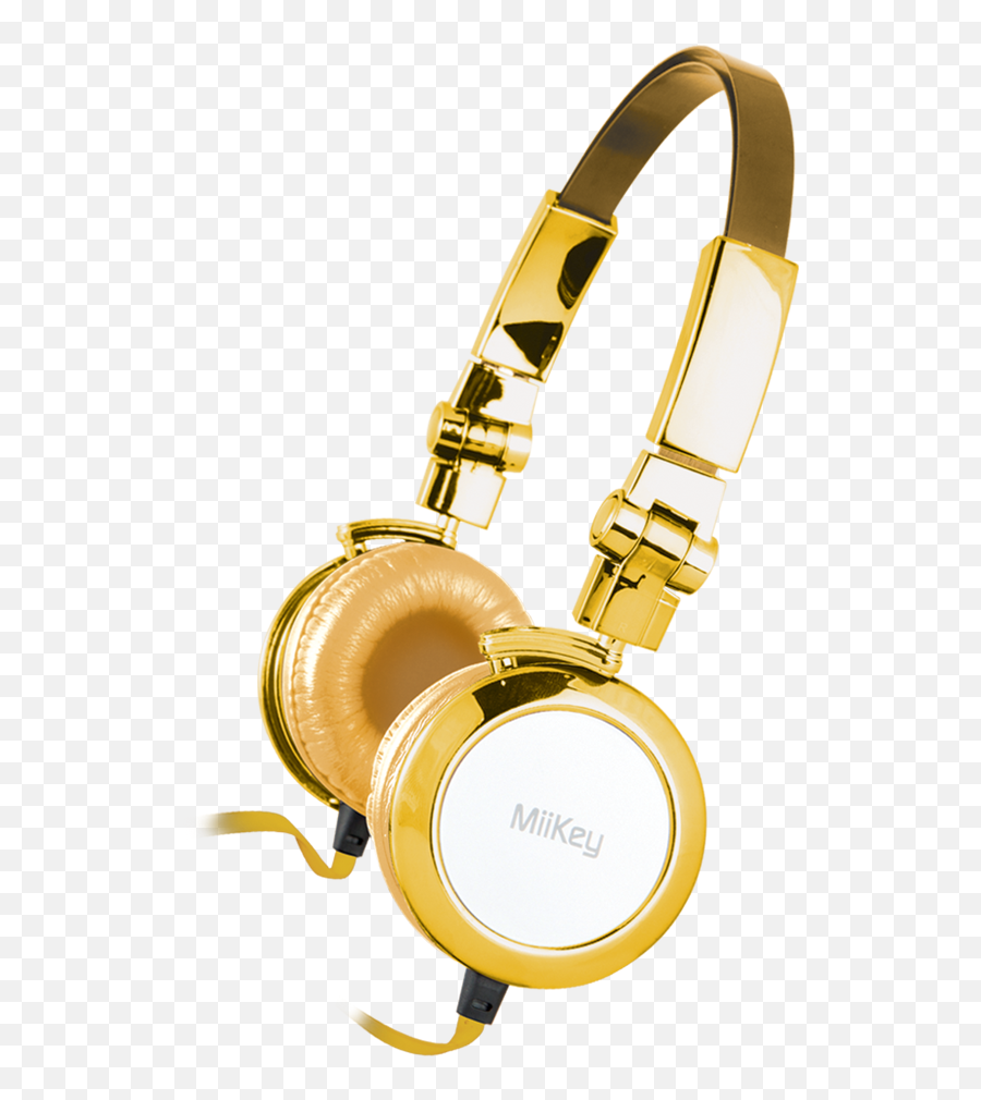 Miikey Miibling Gold Aluminum Headphone With Microphone U0026 Hd - Headphones Png,Gold Microphone Png