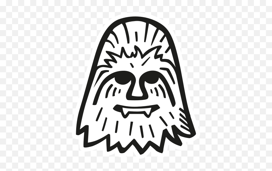 Chewbacca Free Icon Of Space Hand Drawn Black Sticker - Star Wars Chewbacca Icon Png,Chewbacca Transparent