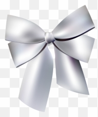 Download Silver Bow Png - Silver Ribbon Png,Present Bow Png