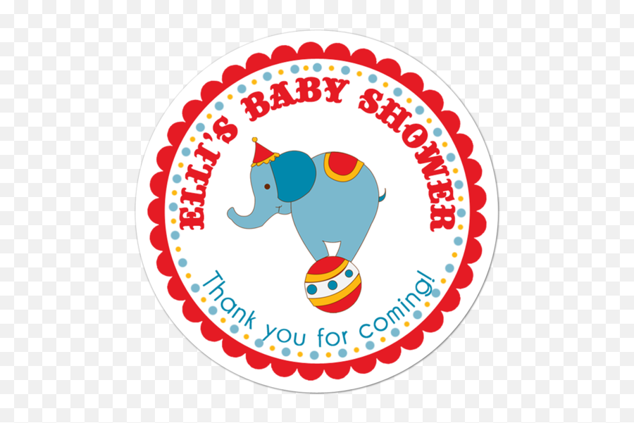 Circus Elephant Birthday Favor Sticker - Circus Sticker Png,Circus Elephant Png