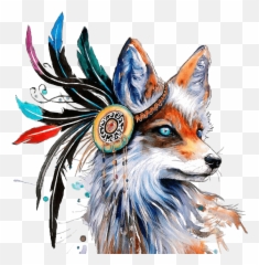 Cropped - Native American Fox Tattoo Png,Fox 2 Logo