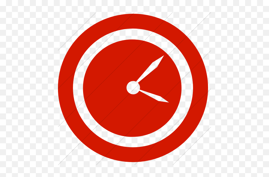 Simple Red Classica Wall Clock Icon - Dot Png,Red Clock Icon