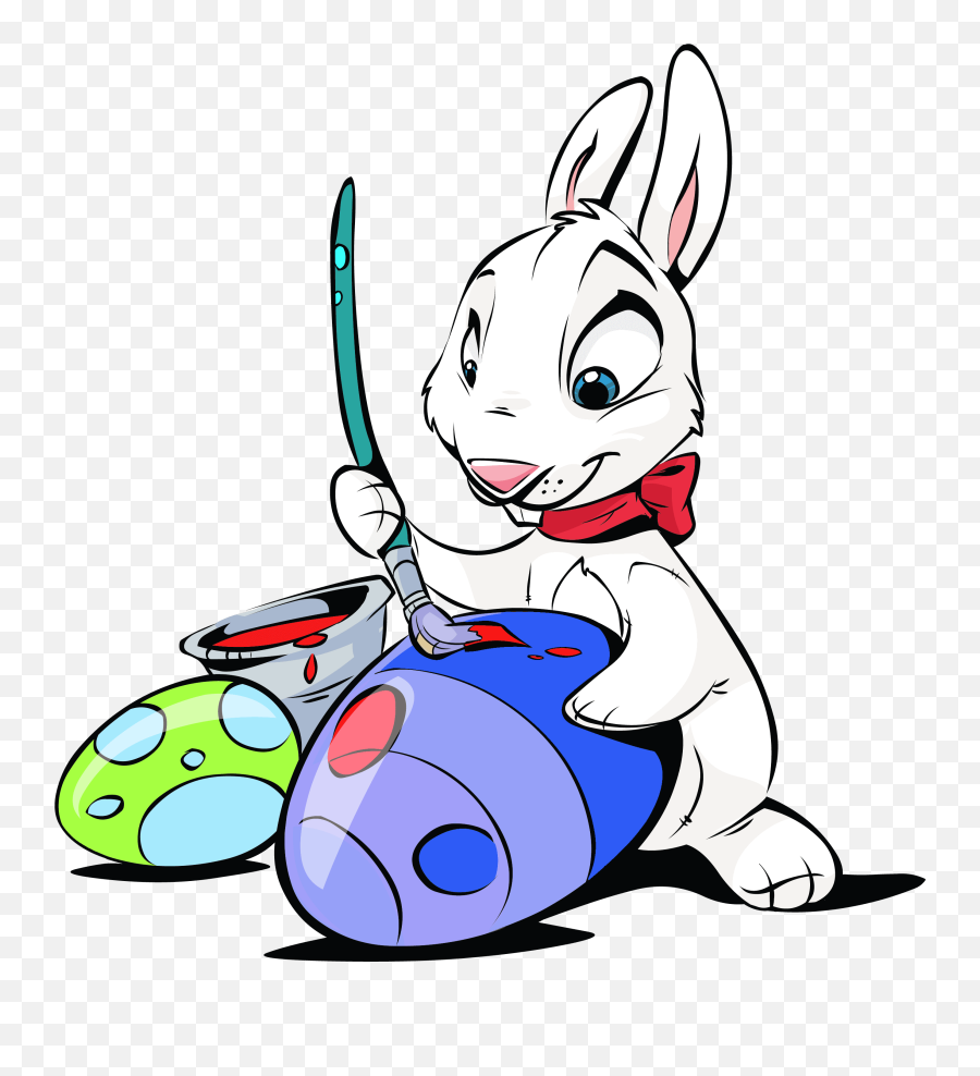 Easter Bunny Painting Eggs Transparent Png Clipart - Easter Bunny Painting Eggs,Easter Transparent