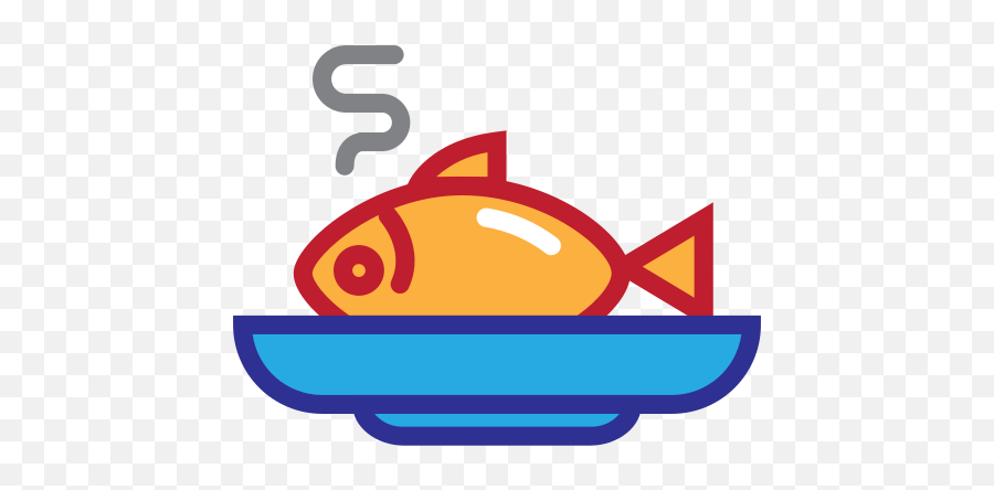 Fried Fish Meal Kitchen Food Icon Lunchdish - Food Fish Icon Png,Fish Icon