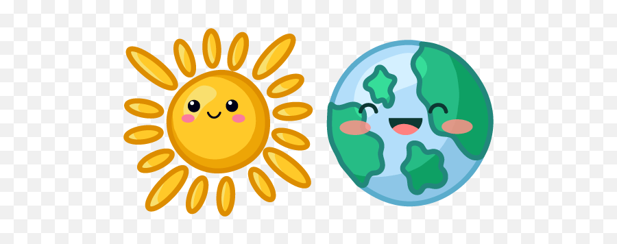 Cute Sun And Earth Cursor U2013 Custom - Cute Sun And Earth Png,Kawaii Icon Pack