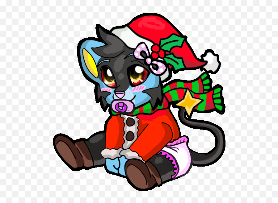 Holiday Santa Luxray Animated Icon Katzey Cat600x600 By - Fictional Character Png,Christmas Cat Icon