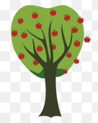 Clipart Apple Trees Black And White - Png Transparent Background
