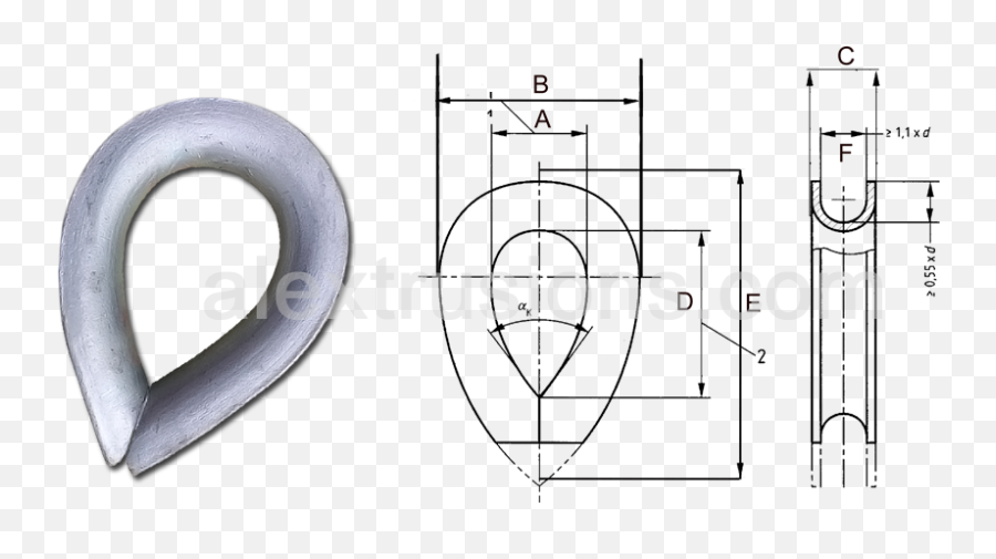 En13411 Wire Rope Thimbleklifting - Aluminum Ferrulesaluminum Vertical Png,Thimble Icon