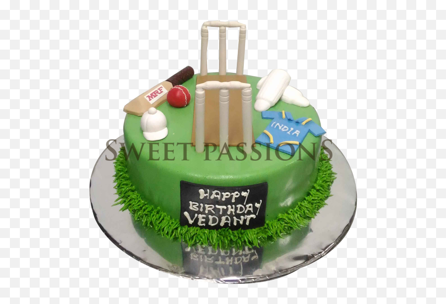 Download Cricket Cake Theme - Squiggly Line Full Size Png Happy Birthday Vedant Cricket Cake,Squiggly Line Png