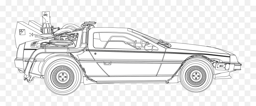 Vector Illustration Of The Delorean - Back To The Future On Delorean Vector Png,Delorean Png