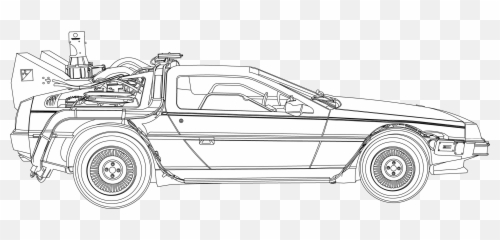 Vector Illustration Of The Delorean - Back To The Future On Delorean Vector Png,Delorean Png