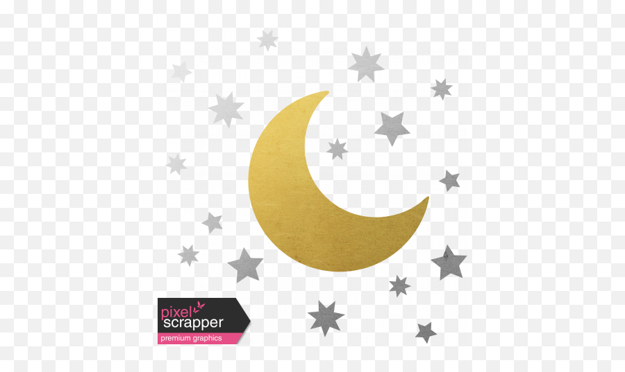 Ramadan Moon Stars Graphic By Marisa Lerin Pixel Scrapper - Silver Glitter Falling Stars Png,Moon And Stars Png