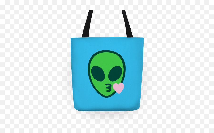 Download Hd Blowing Kiss Alien Emoji Tote - Alien Kiss Emoji Vera Bradley Lilac Paisley Tote Png,Kiss Emoji Png