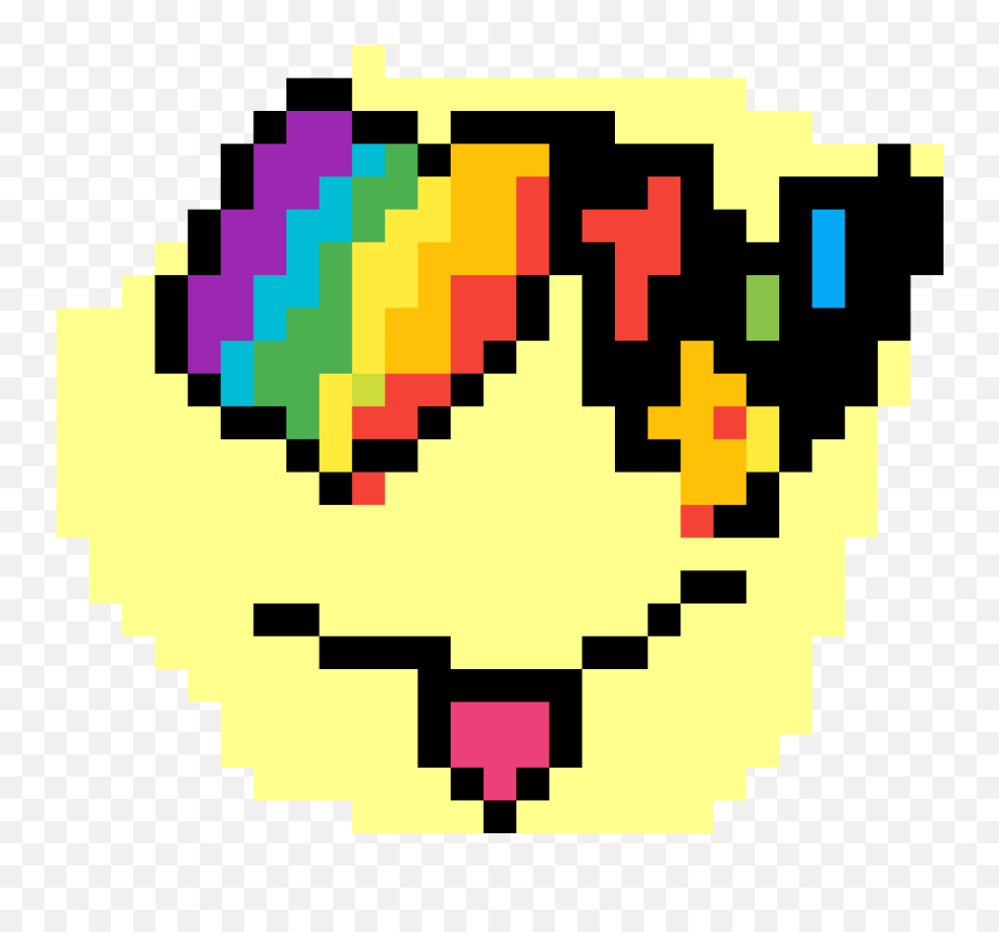 Download Emoji Rainbow Loving Face - Pixel Art Rainbow Heart Pokeball Pixel Art Png,Pixel Heart Png