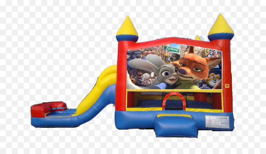 Water Slide Castle Combo Side U2013 Zootopia 180day - Paw Patrol Jumper With Slide Png,Zootopia Png