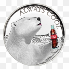 1 Oz Coca Cola Silver Polar Bear Coin 2019 Td Precious - 1960s png