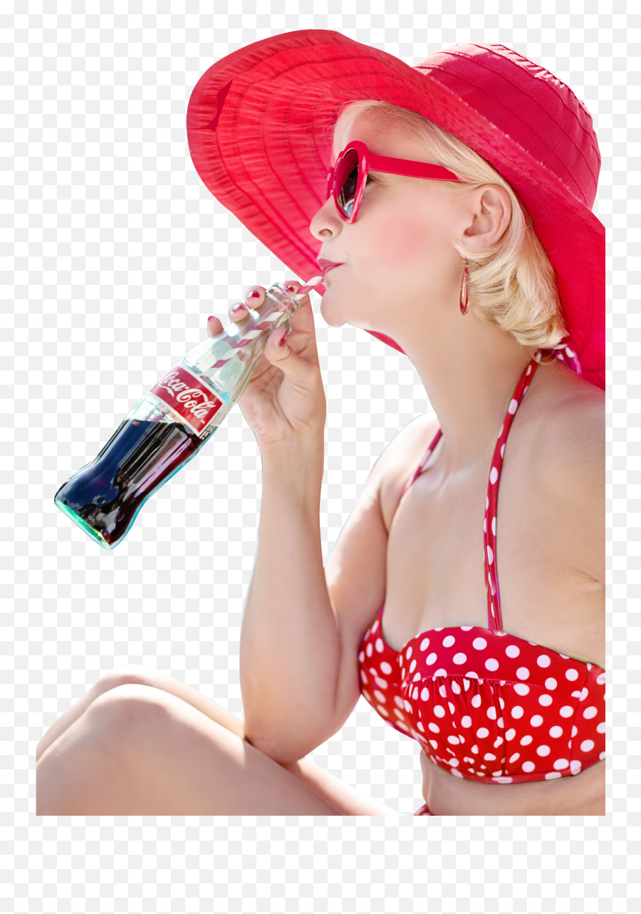 Sexy Woman Drinking Coca Cola Drink Png