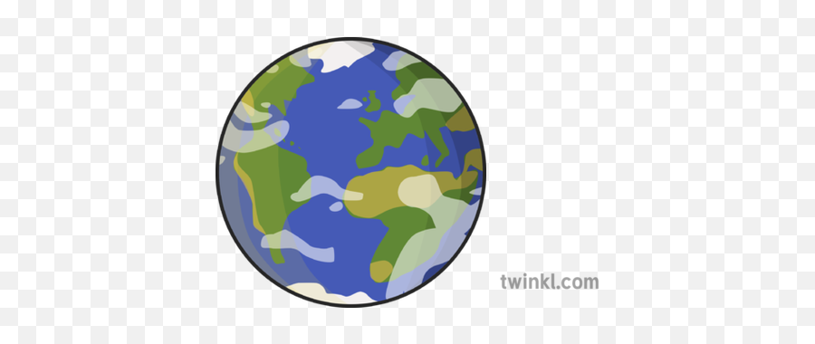 Circular Earth Illustration - Twinkl Circular Image Of Earth Png,Earth Png Transparent