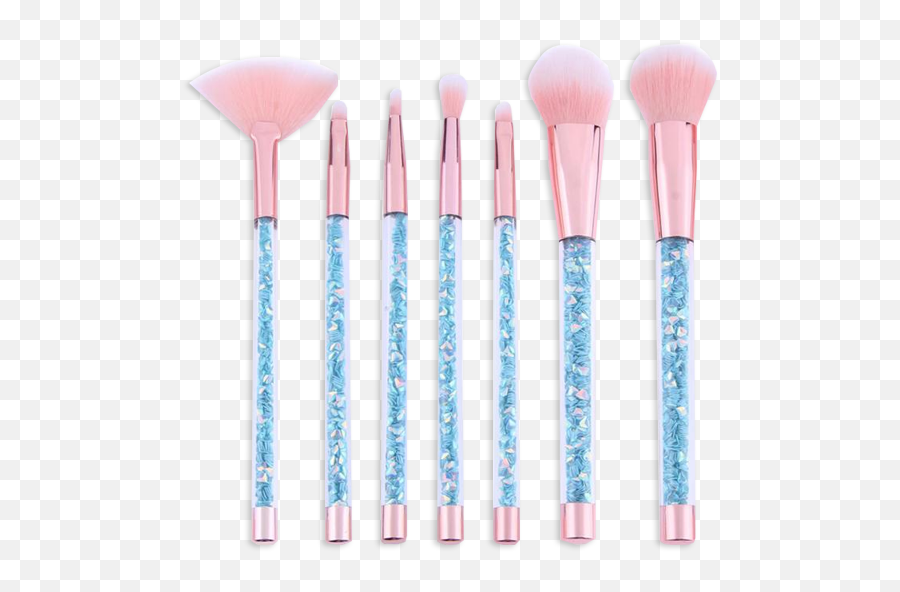 Download Mermaid Glitter 7 Piece Makeup Brush Set - Makeup Makeup Brush Set Png,Makeup Brush Png